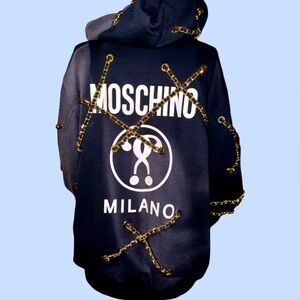 Moschino B’ack and gold Chain Hoodie